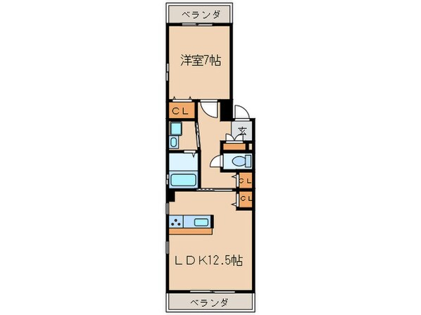 エスパシオ鳥居東の物件間取画像